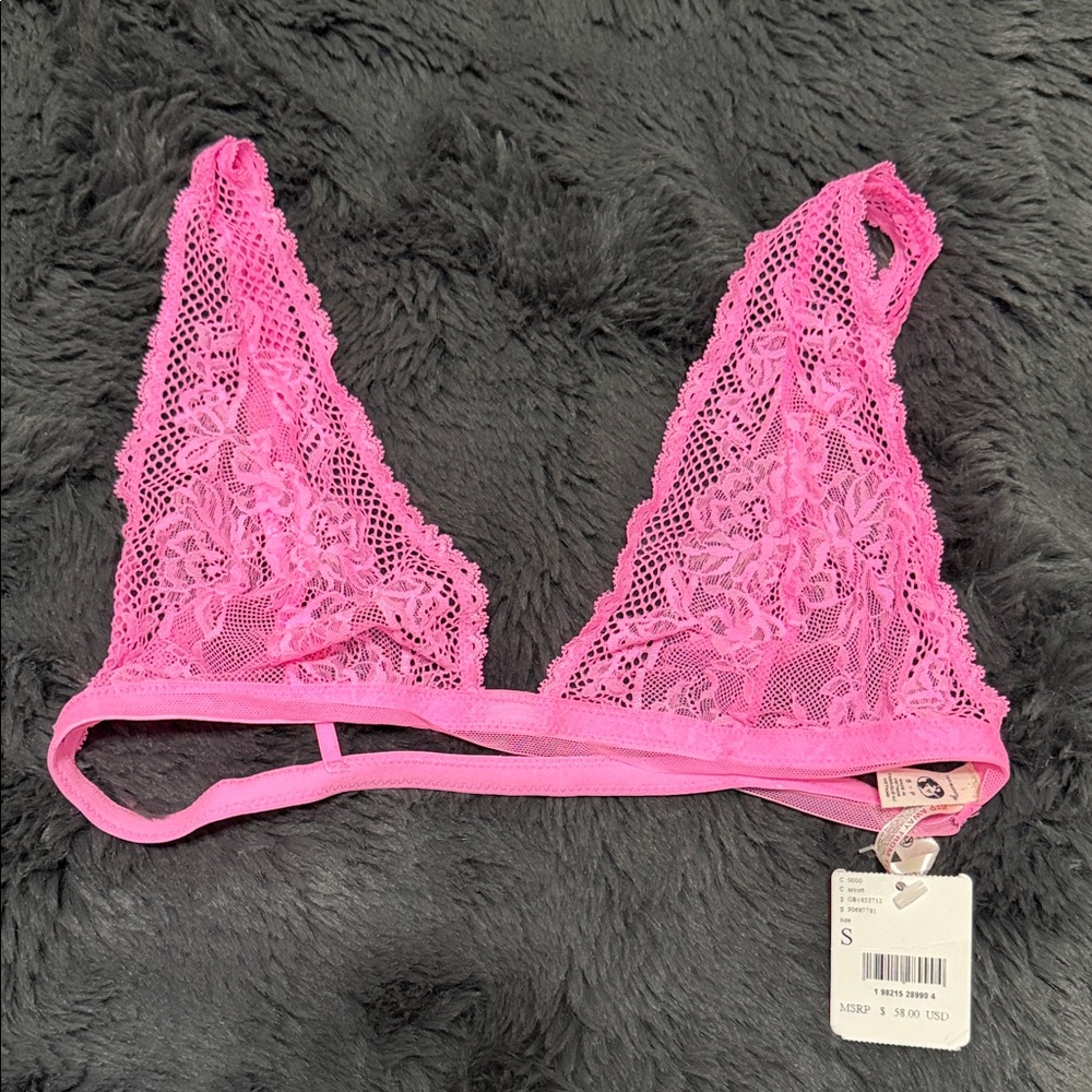 NWT FP Pink Lace Bralette Size Small